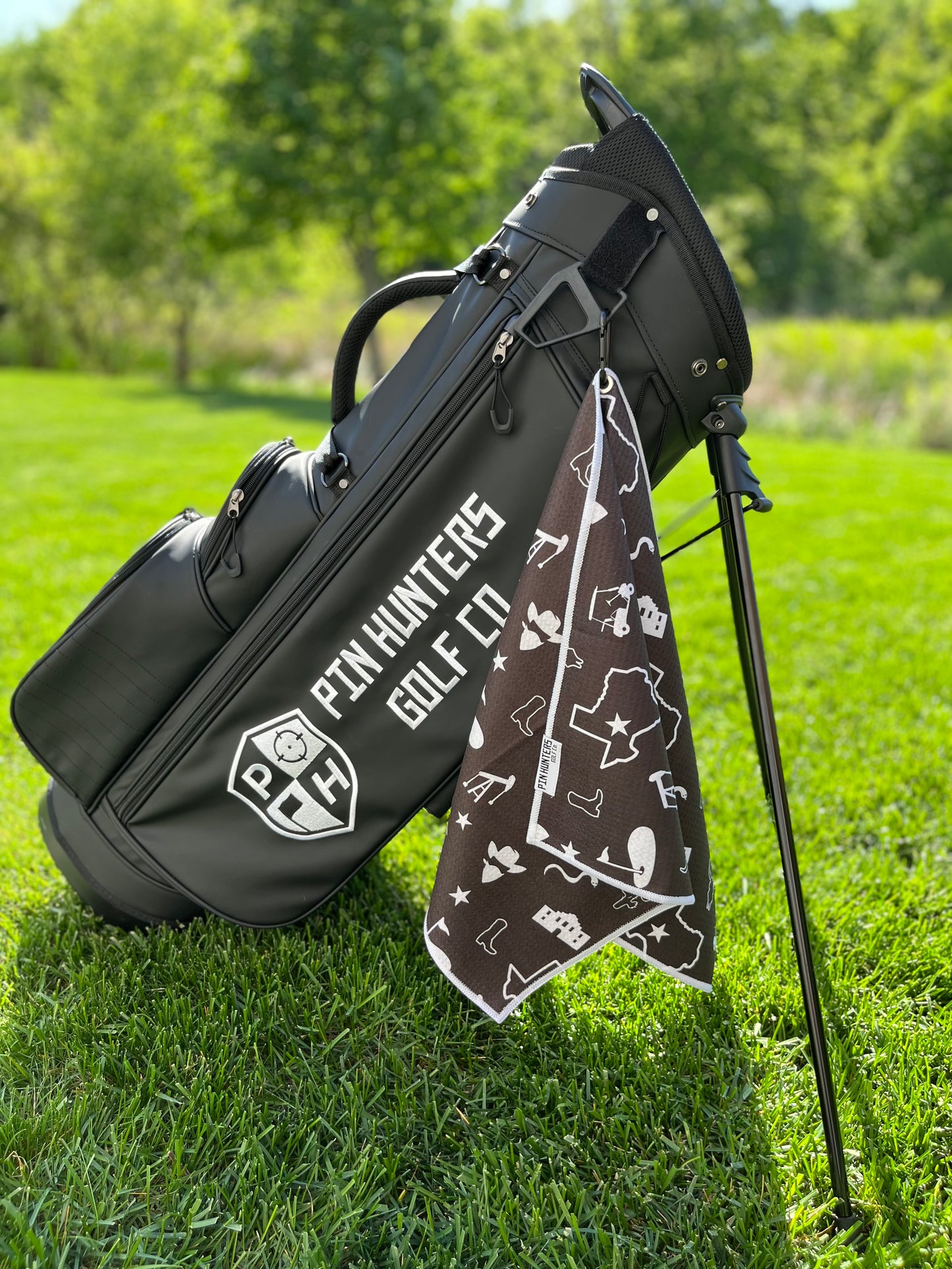 Texas Pattern Golf Towel – Black Edition