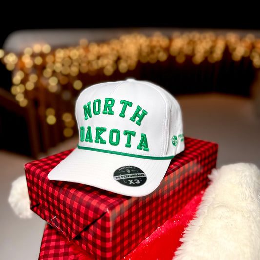 North Dakota Performance Hat - White