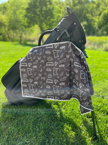 Minnesota Pattern Golf Towel – Black Edition