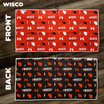 Wisco Black and Red Golf Towel