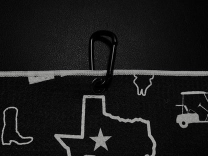 Texas Pattern Golf Towel – Black Edition