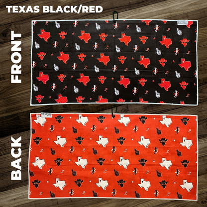 Texas Red and Black Flag Golf Towel