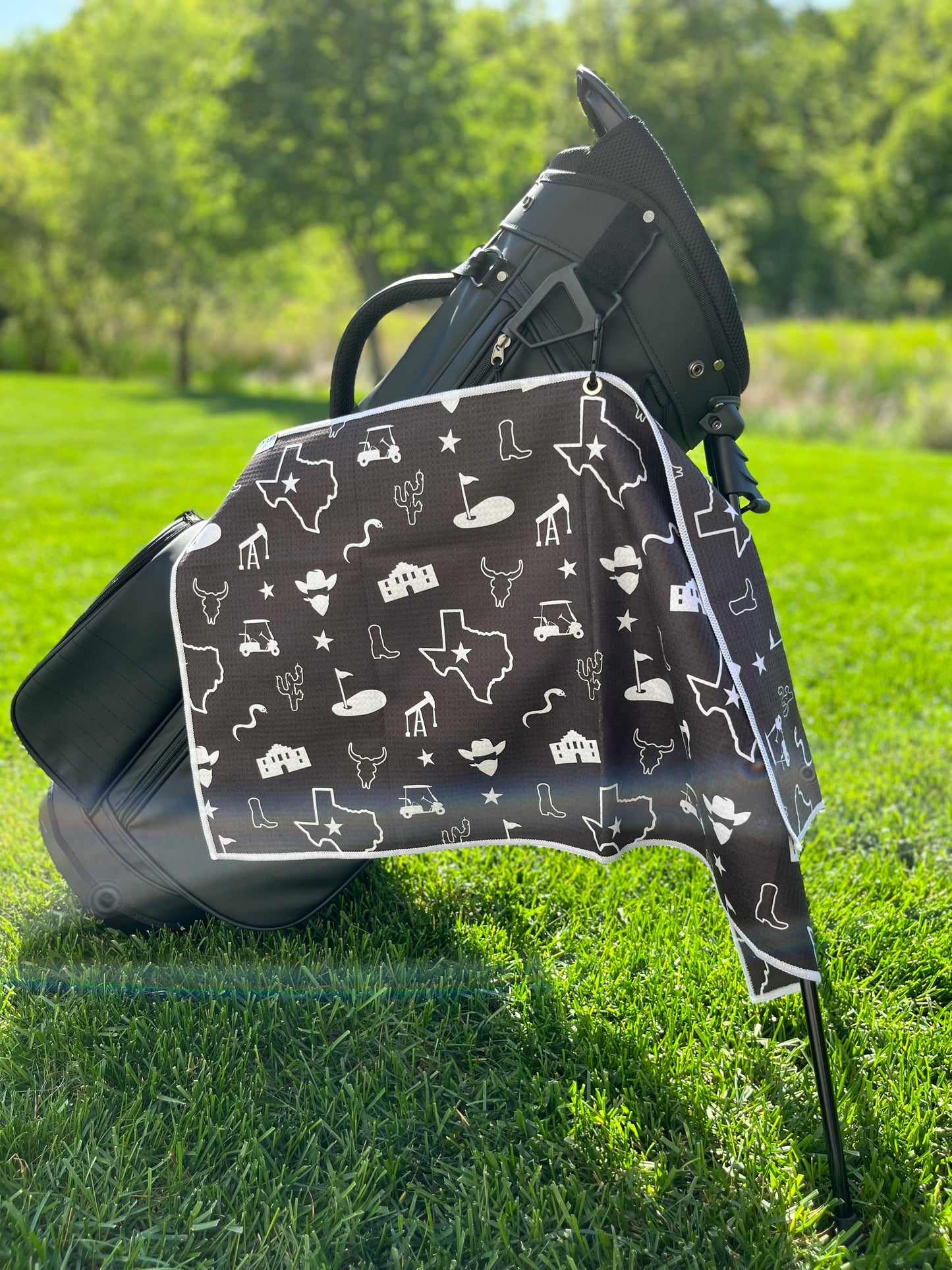 Texas Pattern Golf Towel – Black Edition