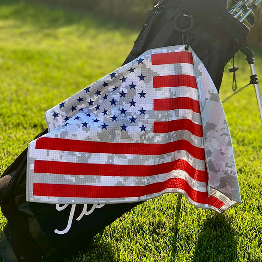 American Flag Golf Towel – USA Camo