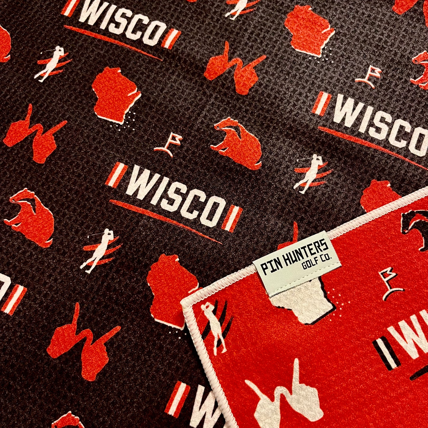 Wisco Black and Red Golf Towel