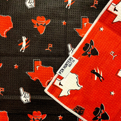 Texas Red and Black Flag Golf Towel