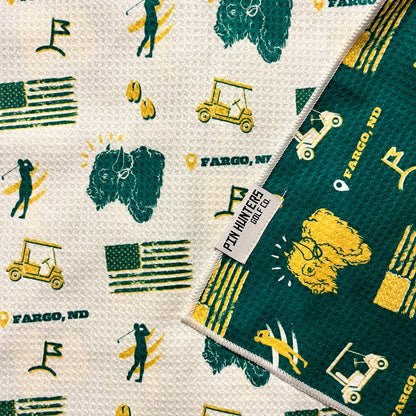 North Dakota Green and Gold Golf Towel